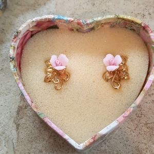 Pink Rose Ear Rings
